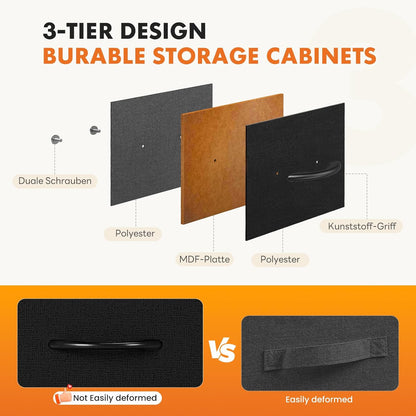7 Drawer Dresser with Fabric Bins Fabric Storage Tower Organizer for Bedroom Closet Hallway Entryway Tall Chest of Drawers with Steel Frame Wood Top Easy Pull Handles,Black