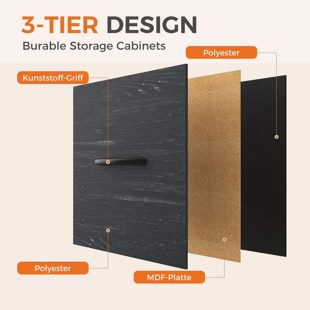 7 Drawer Dresser with Fabric Bins Fabric Storage Tower Organizer for Bedroom Closet Hallway Entryway Tall Chest of Drawers with Steel Frame Wood Top Easy Pull Handles,Black