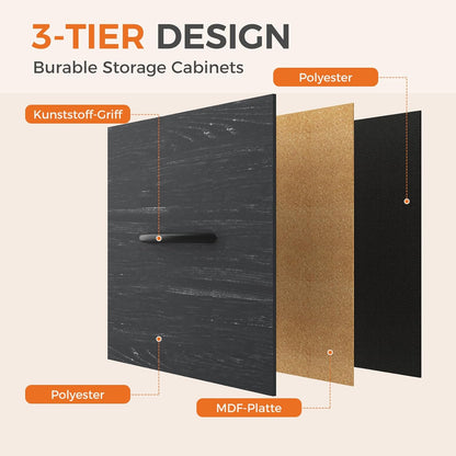 7 Drawer Dresser with Fabric Bins Fabric Storage Tower Organizer for Bedroom Closet Hallway Entryway Tall Chest of Drawers with Steel Frame Wood Top Easy Pull Handles,Black