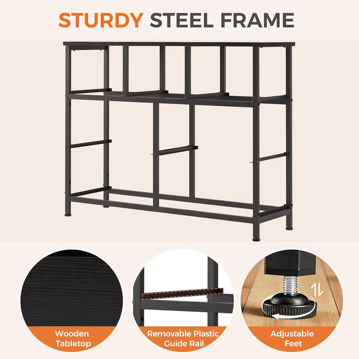 7 Drawer Dresser with Fabric Bins Fabric Storage Tower Organizer for Bedroom Closet Hallway Entryway Tall Chest of Drawers with Steel Frame Wood Top Easy Pull Handles,Black