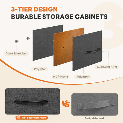 7 Drawer Dresser with Fabric Bins Fabric Storage Tower Organizer for Bedroom Closet Hallway Entryway Tall Chest of Drawers with Steel Frame Wood Top Easy Pull Handles,Black