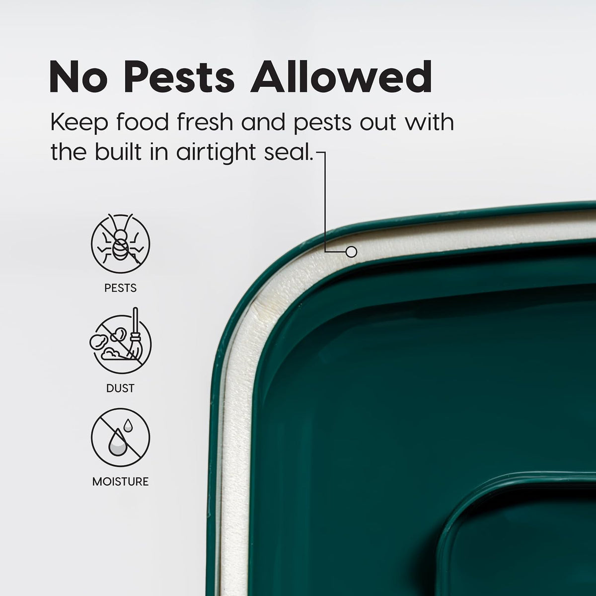 Airtight Pet Food Container, Up to 30 lbs & 11 lbs, Green | Airtight Seal, BPA-Free, 2-Cup Scoop, Stackable Design, Rolling Wheels, Dual Storage