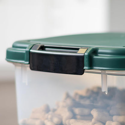 Airtight Pet Food Container, Up to 30 lbs & 11 lbs, Green | Airtight Seal, BPA-Free, 2-Cup Scoop, Stackable Design, Rolling Wheels, Dual Storage