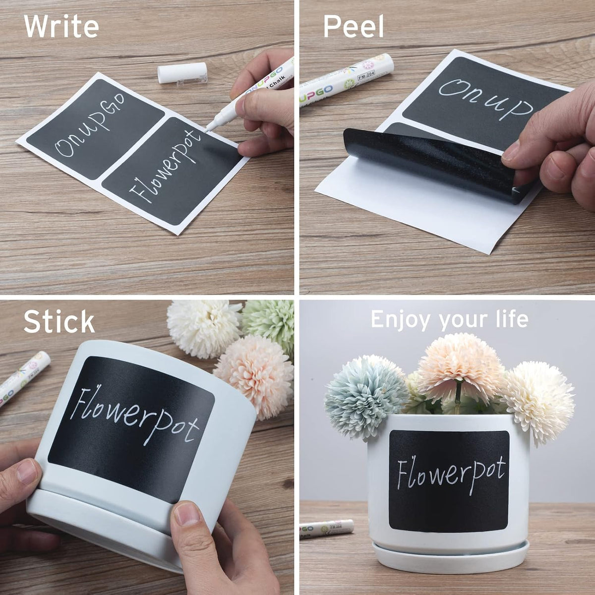 Chalkboard Labels, 4" x 3" Reusable Blackboard Stickers, Waterproof Chalkboard Sticker for Jars, Parties Decoration, Craft Rooms, Weddings, Storage, Organize Your Home & Kitchen