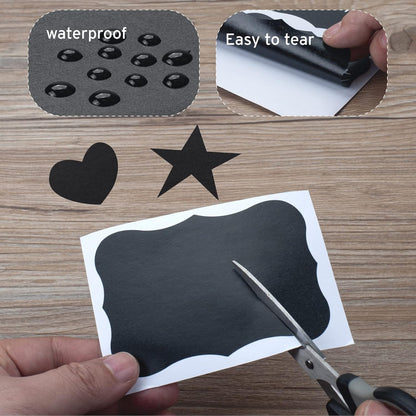 Chalkboard Labels, 4" x 3" Reusable Blackboard Stickers, Waterproof Chalkboard Sticker for Jars, Parties Decoration, Craft Rooms, Weddings, Storage, Organize Your Home & Kitchen