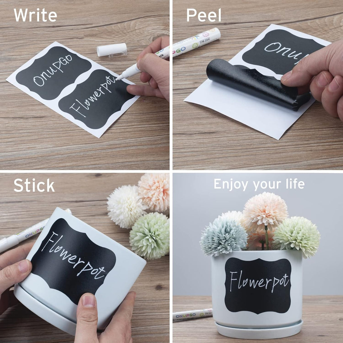 Chalkboard Labels, 4" x 3" Reusable Blackboard Stickers, Waterproof Chalkboard Sticker for Jars, Parties Decoration, Craft Rooms, Weddings, Storage, Organize Your Home & Kitchen