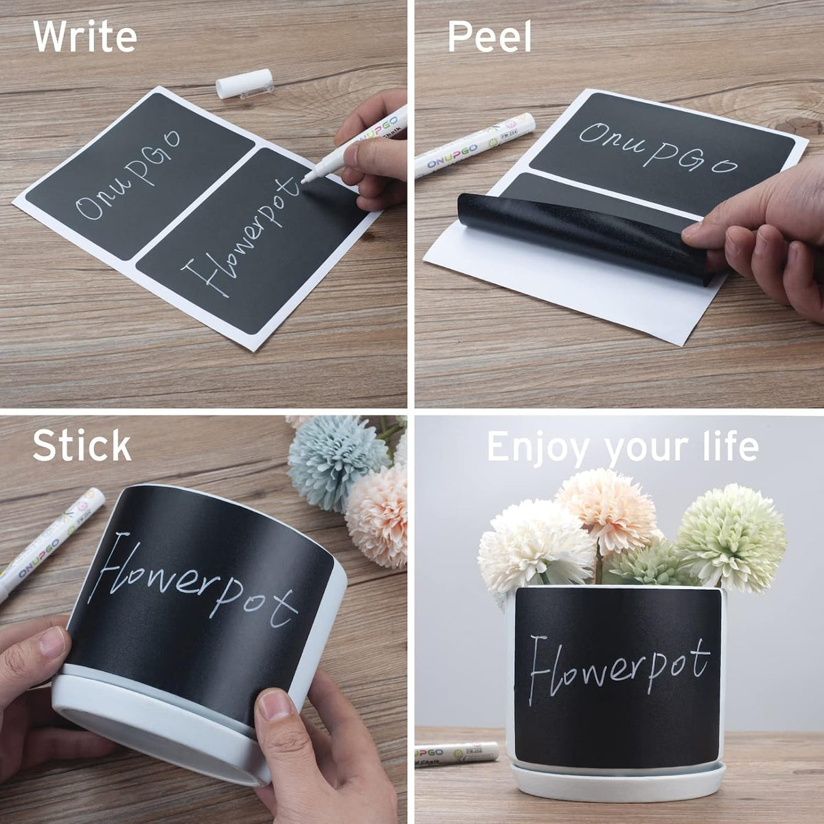Chalkboard Labels, 4" x 3" Reusable Blackboard Stickers, Waterproof Chalkboard Sticker for Jars, Parties Decoration, Craft Rooms, Weddings, Storage, Organize Your Home & Kitchen