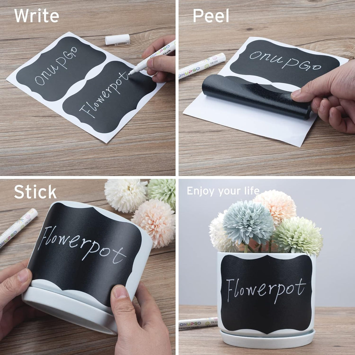 Chalkboard Labels, 4" x 3" Reusable Blackboard Stickers, Waterproof Chalkboard Sticker for Jars, Parties Decoration, Craft Rooms, Weddings, Storage, Organize Your Home & Kitchen