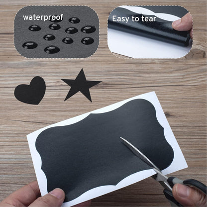 Chalkboard Labels, 4" x 3" Reusable Blackboard Stickers, Waterproof Chalkboard Sticker for Jars, Parties Decoration, Craft Rooms, Weddings, Storage, Organize Your Home & Kitchen
