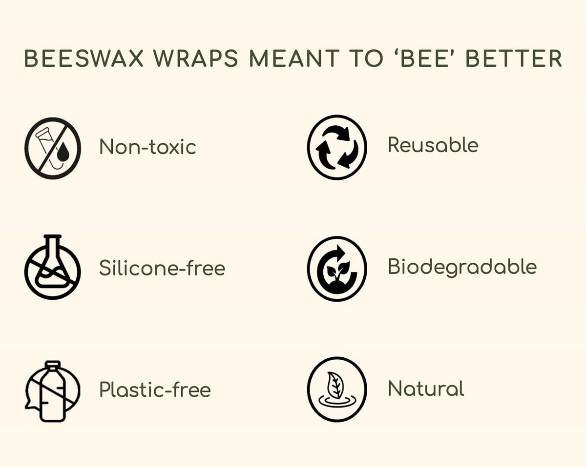 Reusable Beeswax Food Wraps Summer Orchard – Non Toxic, Plastic Free, Silicone Free, Sustainable, Environmentally Friendly, Organic Cotton Beeswax Wraps (S, M, L)