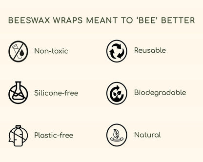 Reusable Beeswax Food Wraps Summer Orchard – Non Toxic, Plastic Free, Silicone Free, Sustainable, Environmentally Friendly, Organic Cotton Beeswax Wraps (S, M, L)