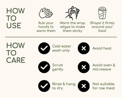 Reusable Beeswax Food Wraps Summer Orchard – Non Toxic, Plastic Free, Silicone Free, Sustainable, Environmentally Friendly, Organic Cotton Beeswax Wraps (S, M, L)