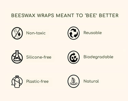 Reusable Beeswax Food Wraps Summer Orchard – Non Toxic, Plastic Free, Silicone Free, Sustainable, Environmentally Friendly, Organic Cotton Beeswax Wraps (S, M, L)