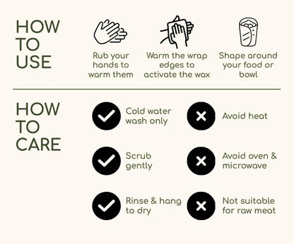 Reusable Beeswax Food Wraps Summer Orchard – Non Toxic, Plastic Free, Silicone Free, Sustainable, Environmentally Friendly, Organic Cotton Beeswax Wraps (S, M, L)