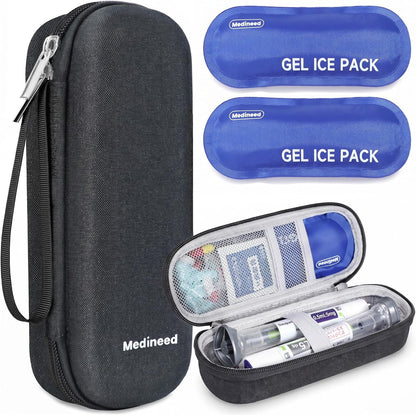 Portable Zepbound & Mounjaro Travel case,EVA Insulated Cooler Travel Case for Mounjaro Injector Pens,Tirzepatide GLP-1 Medicine Bag TSA Approved with 2PCS Ice Packs Daily Life and Trip(Purple)