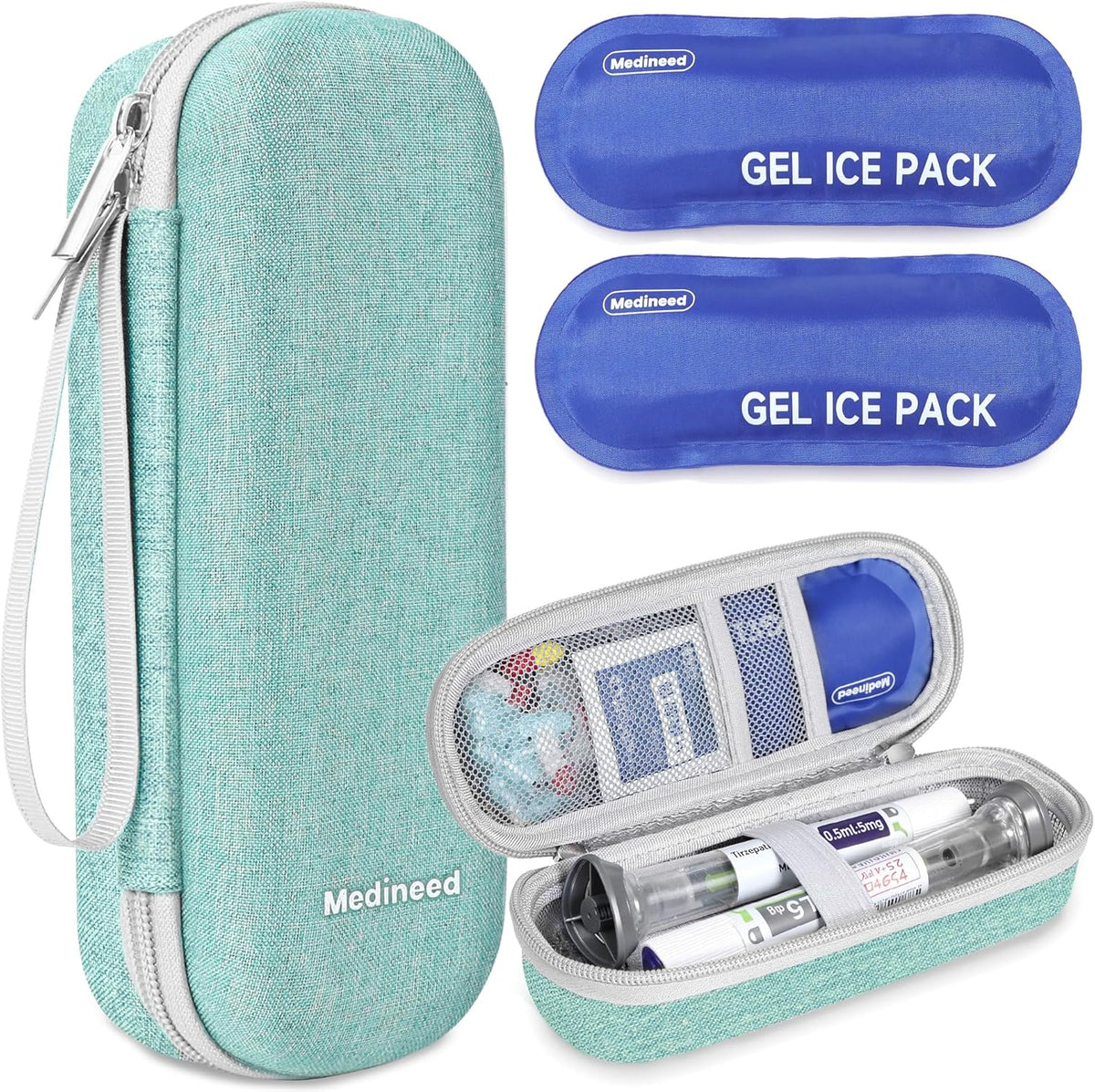 Portable Zepbound & Mounjaro Travel case,EVA Insulated Cooler Travel Case for Mounjaro Injector Pens,Tirzepatide GLP-1 Medicine Bag TSA Approved with 2PCS Ice Packs Daily Life and Trip(Purple)