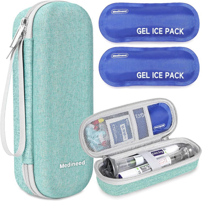 Portable Zepbound & Mounjaro Travel case,EVA Insulated Cooler Travel Case for Mounjaro Injector Pens,Tirzepatide GLP-1 Medicine Bag TSA Approved with 2PCS Ice Packs Daily Life and Trip(Purple)
