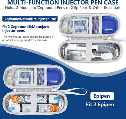 Portable Zepbound & Mounjaro Travel case,EVA Insulated Cooler Travel Case for Mounjaro Injector Pens,Tirzepatide GLP-1 Medicine Bag TSA Approved with 2PCS Ice Packs Daily Life and Trip(Purple)