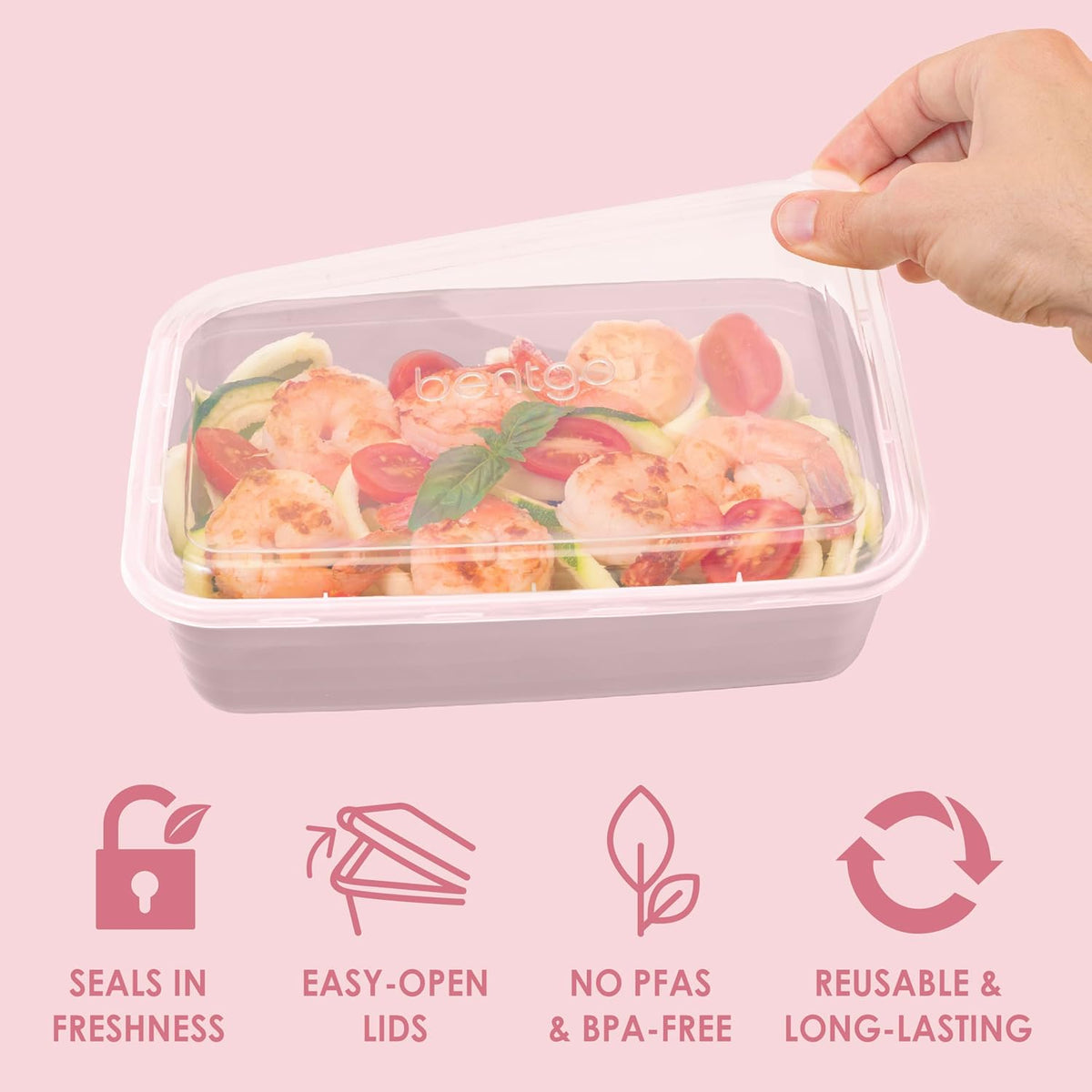 Prep Meal Prep Containers with Lids, 20 Piece, PFAS & BPA-Free | 4-Cup Capacity, Portion Control, Stackable, Microwave, Freezer & Dishwasher-Safe, Reusable (Mint)