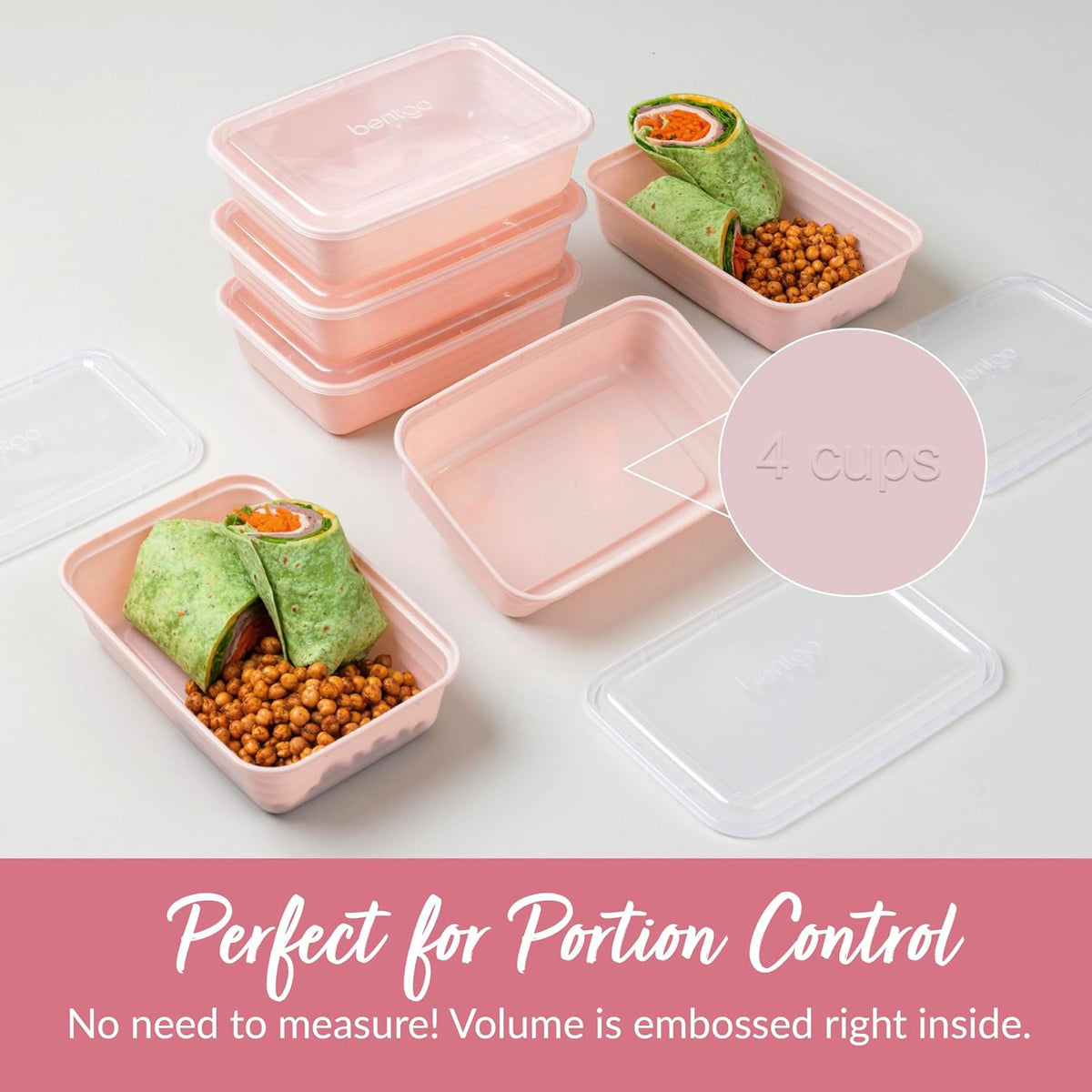 Prep Meal Prep Containers with Lids, 20 Piece, PFAS & BPA-Free | 4-Cup Capacity, Portion Control, Stackable, Microwave, Freezer & Dishwasher-Safe, Reusable (Mint)
