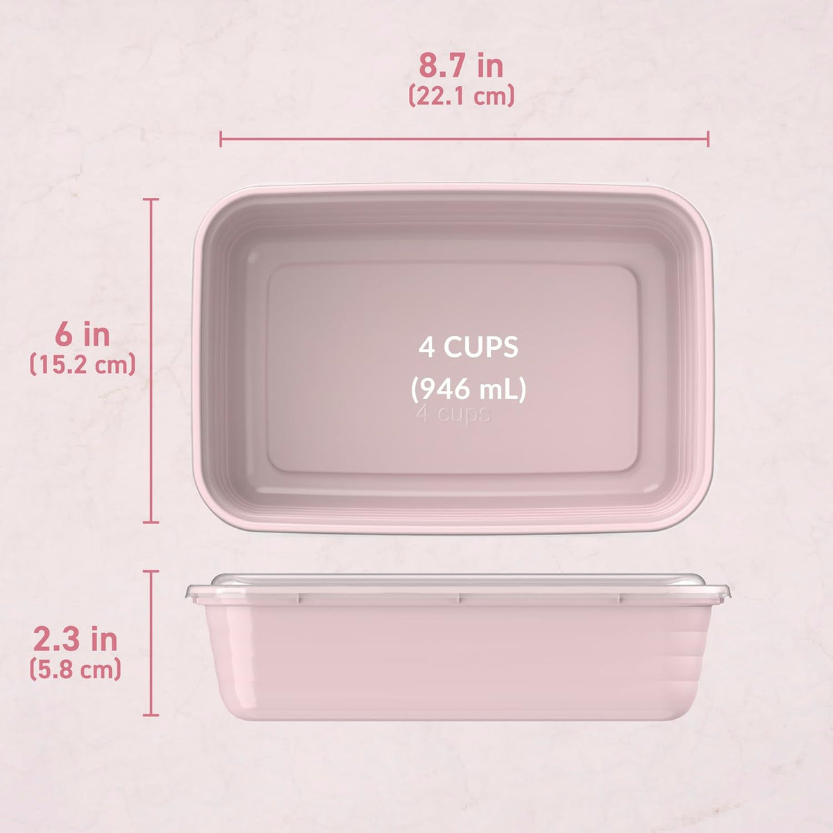 Prep Meal Prep Containers with Lids, 20 Piece, PFAS & BPA-Free | 4-Cup Capacity, Portion Control, Stackable, Microwave, Freezer & Dishwasher-Safe, Reusable (Mint)