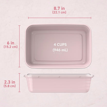 Prep Meal Prep Containers with Lids, 20 Piece, PFAS & BPA-Free | 4-Cup Capacity, Portion Control, Stackable, Microwave, Freezer & Dishwasher-Safe, Reusable (Mint)