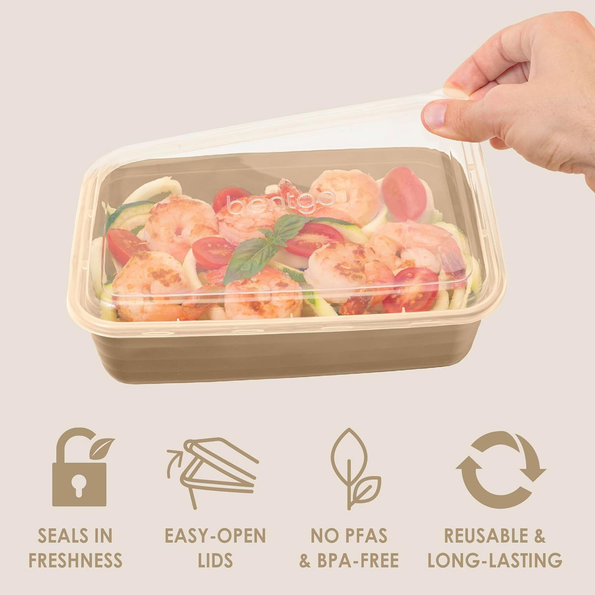 Prep Meal Prep Containers with Lids, 20 Piece, PFAS & BPA-Free | 4-Cup Capacity, Portion Control, Stackable, Microwave, Freezer & Dishwasher-Safe, Reusable (Mint)
