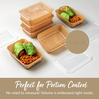 Prep Meal Prep Containers with Lids, 20 Piece, PFAS & BPA-Free | 4-Cup Capacity, Portion Control, Stackable, Microwave, Freezer & Dishwasher-Safe, Reusable (Mint)