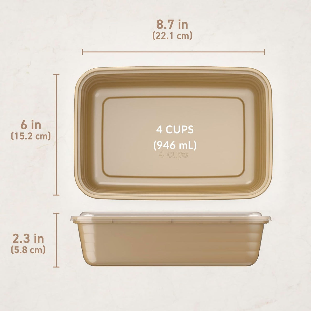 Prep Meal Prep Containers with Lids, 20 Piece, PFAS & BPA-Free | 4-Cup Capacity, Portion Control, Stackable, Microwave, Freezer & Dishwasher-Safe, Reusable (Mint)