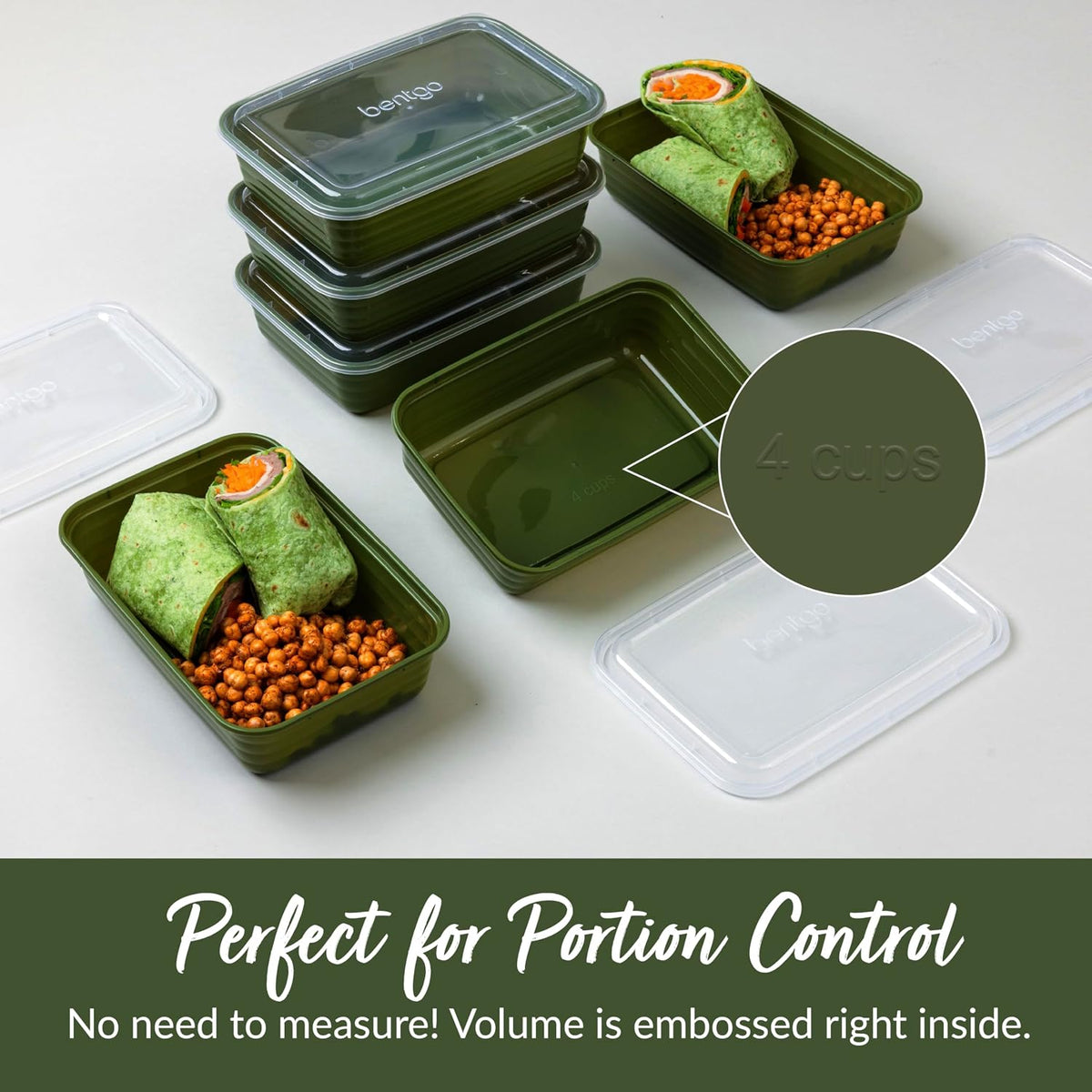 Prep Meal Prep Containers with Lids, 20 Piece, PFAS & BPA-Free | 4-Cup Capacity, Portion Control, Stackable, Microwave, Freezer & Dishwasher-Safe, Reusable (Mint)