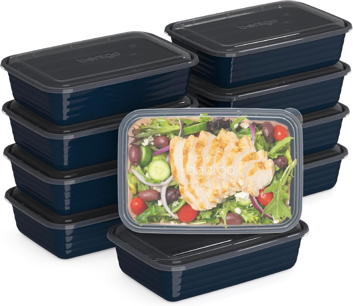Prep Meal Prep Containers with Lids, 20 Piece, PFAS & BPA-Free | 4-Cup Capacity, Portion Control, Stackable, Microwave, Freezer & Dishwasher-Safe, Reusable (Mint)