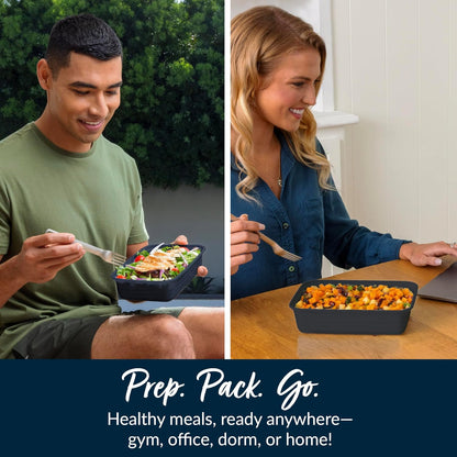 Prep Meal Prep Containers with Lids, 20 Piece, PFAS & BPA-Free | 4-Cup Capacity, Portion Control, Stackable, Microwave, Freezer & Dishwasher-Safe, Reusable (Mint)