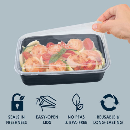 Prep Meal Prep Containers with Lids, 20 Piece, PFAS & BPA-Free | 4-Cup Capacity, Portion Control, Stackable, Microwave, Freezer & Dishwasher-Safe, Reusable (Mint)