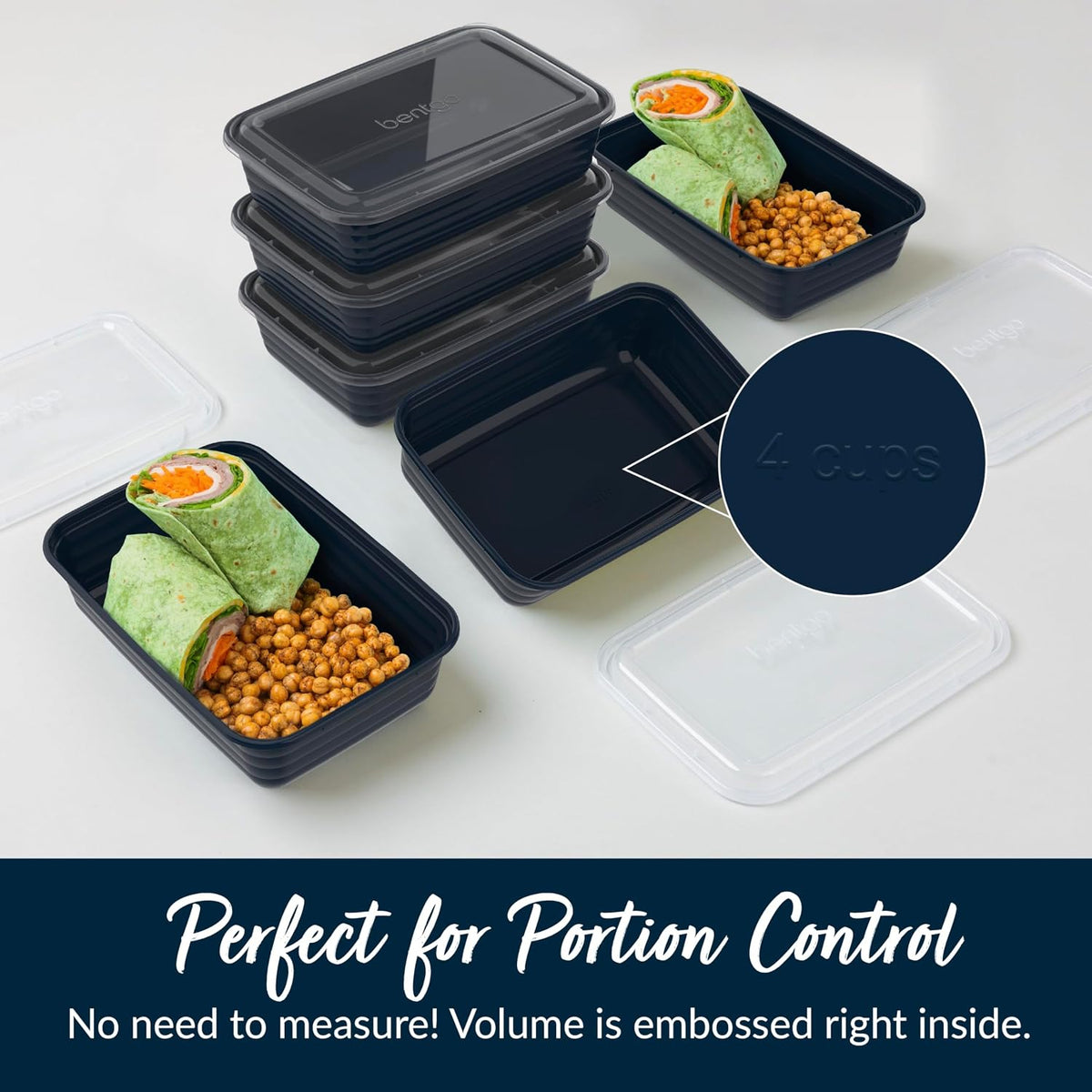 Prep Meal Prep Containers with Lids, 20 Piece, PFAS & BPA-Free | 4-Cup Capacity, Portion Control, Stackable, Microwave, Freezer & Dishwasher-Safe, Reusable (Mint)