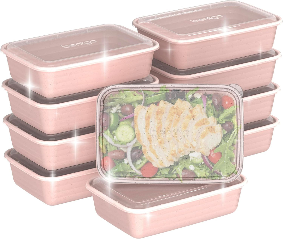 Prep Meal Prep Containers with Lids, 20 Piece, PFAS & BPA-Free | 4-Cup Capacity, Portion Control, Stackable, Microwave, Freezer & Dishwasher-Safe, Reusable (Mint)