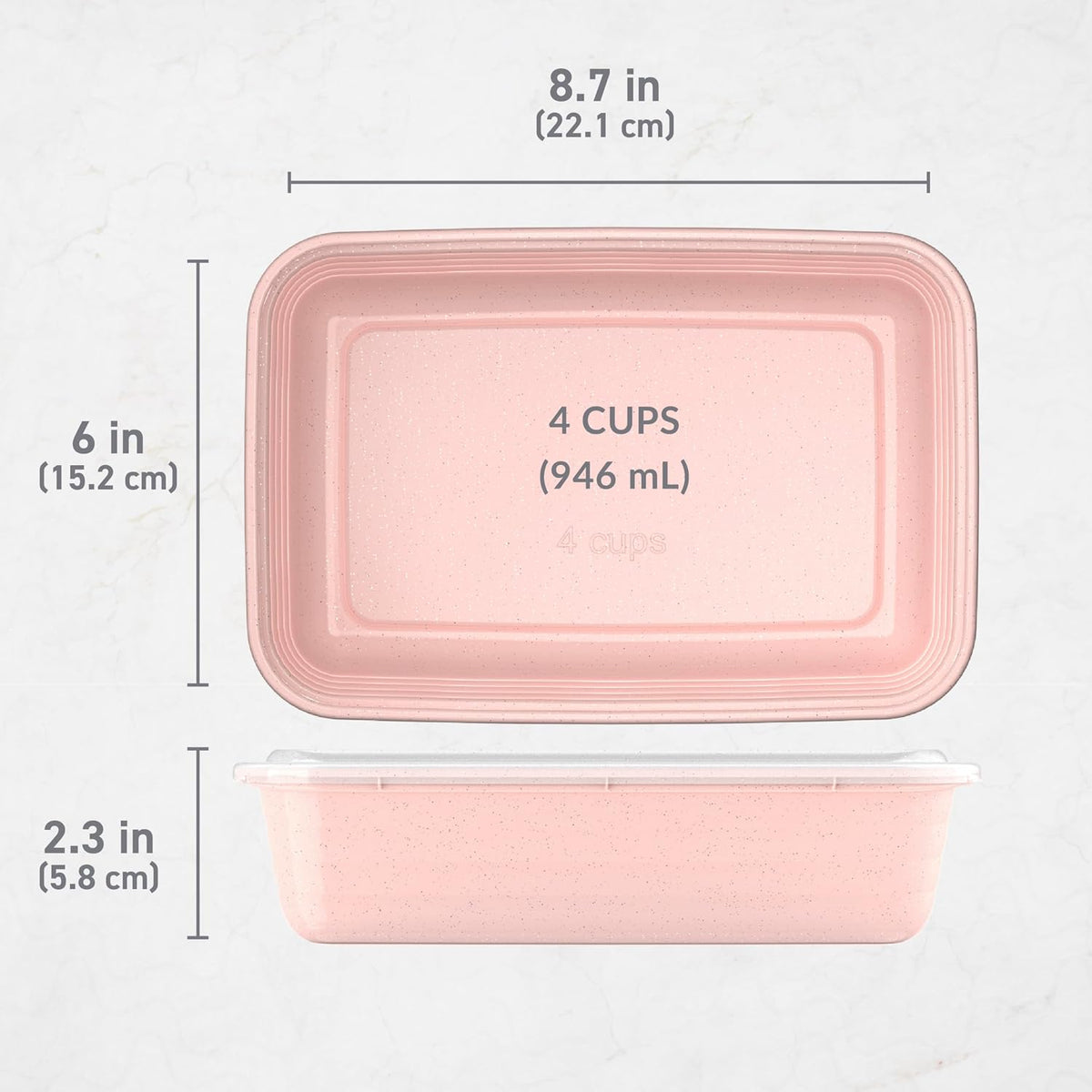 Prep Meal Prep Containers with Lids, 20 Piece, PFAS & BPA-Free | 4-Cup Capacity, Portion Control, Stackable, Microwave, Freezer & Dishwasher-Safe, Reusable (Mint)