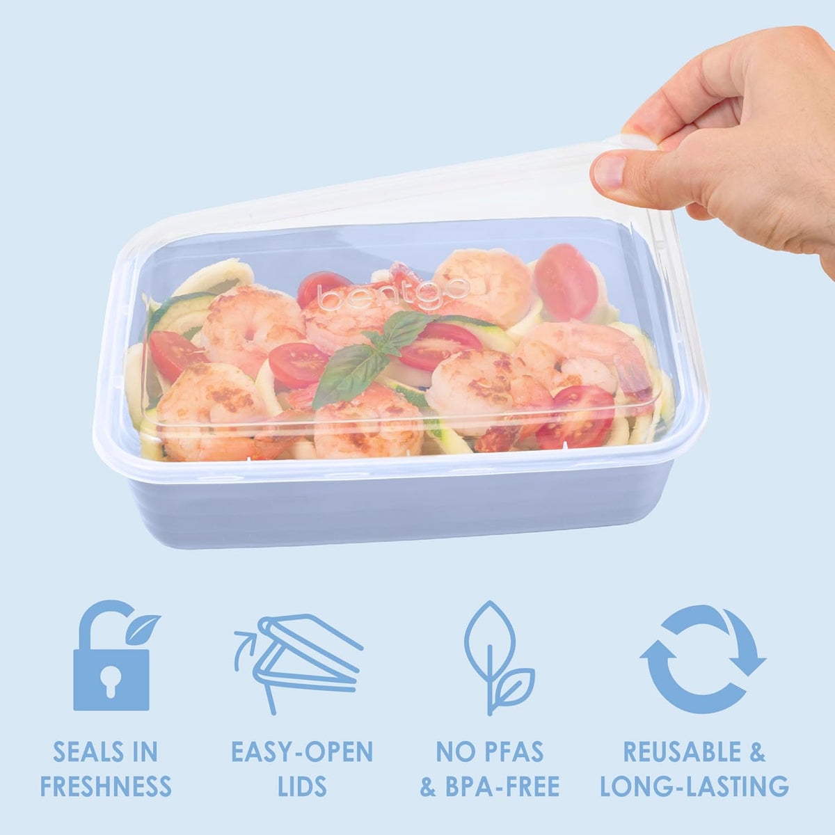 Prep Meal Prep Containers with Lids, 20 Piece, PFAS & BPA-Free | 4-Cup Capacity, Portion Control, Stackable, Microwave, Freezer & Dishwasher-Safe, Reusable (Mint)