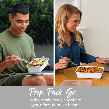 Prep Meal Prep Containers with Lids, 20 Piece, PFAS & BPA-Free | 4-Cup Capacity, Portion Control, Stackable, Microwave, Freezer & Dishwasher-Safe, Reusable (Mint)