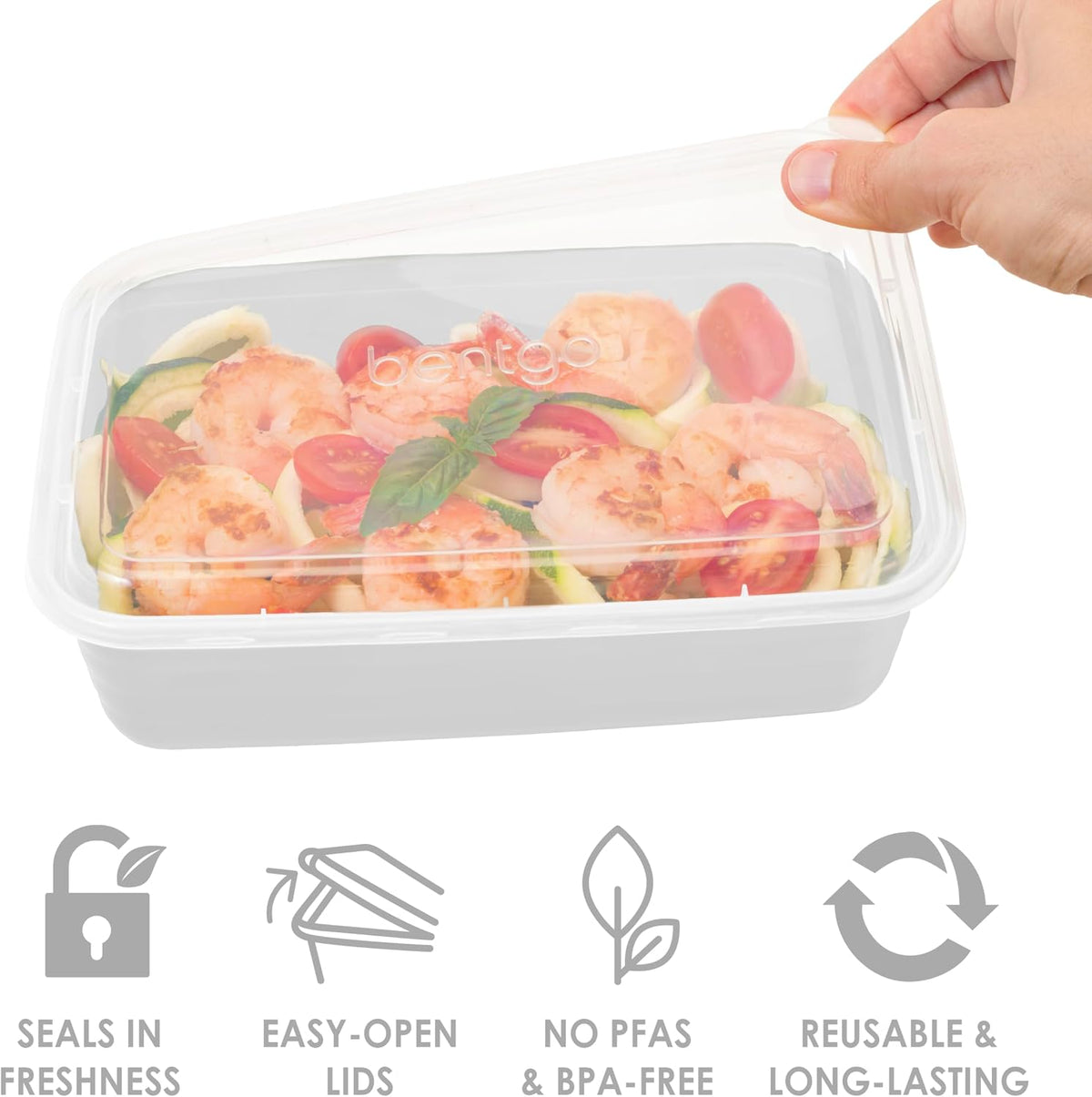 Prep Meal Prep Containers with Lids, 20 Piece, PFAS & BPA-Free | 4-Cup Capacity, Portion Control, Stackable, Microwave, Freezer & Dishwasher-Safe, Reusable (Mint)