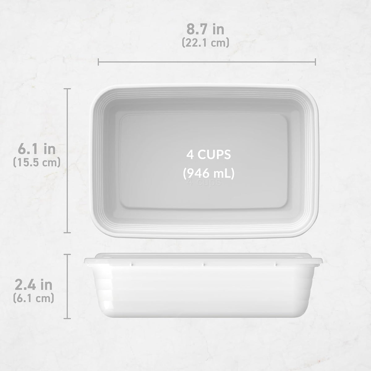 Prep Meal Prep Containers with Lids, 20 Piece, PFAS & BPA-Free | 4-Cup Capacity, Portion Control, Stackable, Microwave, Freezer & Dishwasher-Safe, Reusable (Mint)