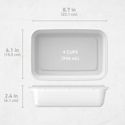 Prep Meal Prep Containers with Lids, 20 Piece, PFAS & BPA-Free | 4-Cup Capacity, Portion Control, Stackable, Microwave, Freezer & Dishwasher-Safe, Reusable (Mint)