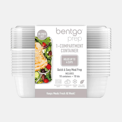 Prep Meal Prep Containers with Lids, 20 Piece, PFAS & BPA-Free | 4-Cup Capacity, Portion Control, Stackable, Microwave, Freezer & Dishwasher-Safe, Reusable (Mint)