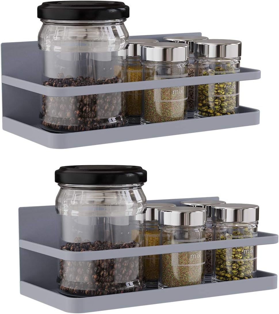 Magnetic Spice Rack, Easy to Install on The Side of Refrigerator/Space Saving Kitchen Organization Shelf Organizer for Cabinet