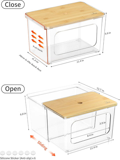 Trash Bag and Dishwasher Pod Dispenser - 3 in 1 Clear Storage Bins Holder for 13/30/33 Gallon Garbage Bags, Laundry Detergent Pods & Tabs, Under Sink Organizer for Kitchen and Laundry Room