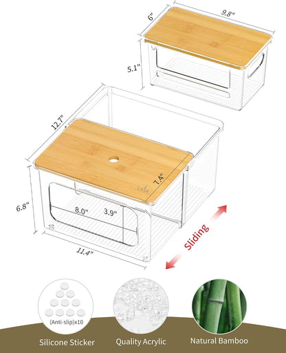 Trash Bag and Dishwasher Pod Dispenser - 3 in 1 Clear Storage Bins Holder for 13/30/33 Gallon Garbage Bags, Laundry Detergent Pods & Tabs, Under Sink Organizer for Kitchen and Laundry Room