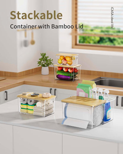 Trash Bag and Dishwasher Pod Dispenser - 3 in 1 Clear Storage Bins Holder for 13/30/33 Gallon Garbage Bags, Laundry Detergent Pods & Tabs, Under Sink Organizer for Kitchen and Laundry Room