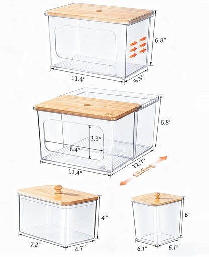 Trash Bag and Dishwasher Pod Dispenser - 3 in 1 Clear Storage Bins Holder for 13/30/33 Gallon Garbage Bags, Laundry Detergent Pods & Tabs, Under Sink Organizer for Kitchen and Laundry Room