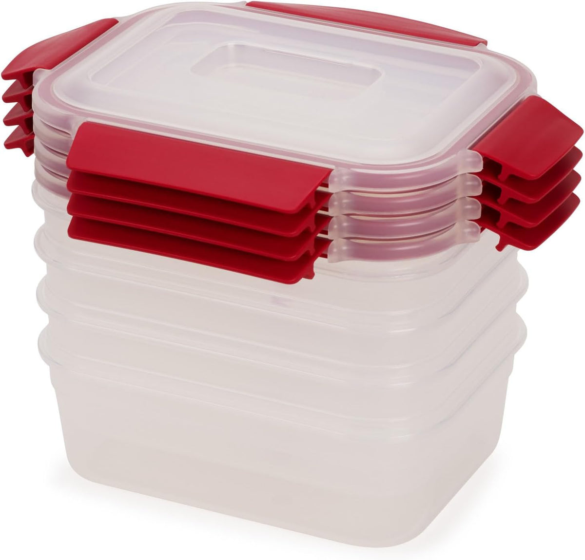 Nest Lock Plastic BPA Free Food Storage Container Set with Lockable Airtight Leakproof Lids, Multi-Color