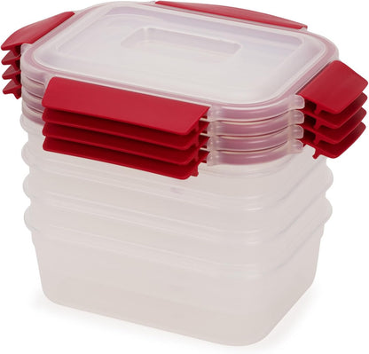 Nest Lock Plastic BPA Free Food Storage Container Set with Lockable Airtight Leakproof Lids, Multi-Color