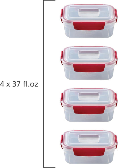 Nest Lock Plastic BPA Free Food Storage Container Set with Lockable Airtight Leakproof Lids, Multi-Color